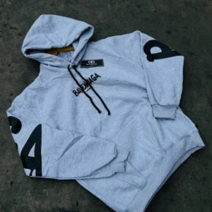 Suéter con capucha Balenciaga - Gris de Algodón Premium - Imagen 1
